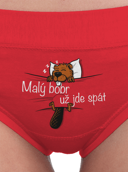 Malý bobr - červené kalhotky