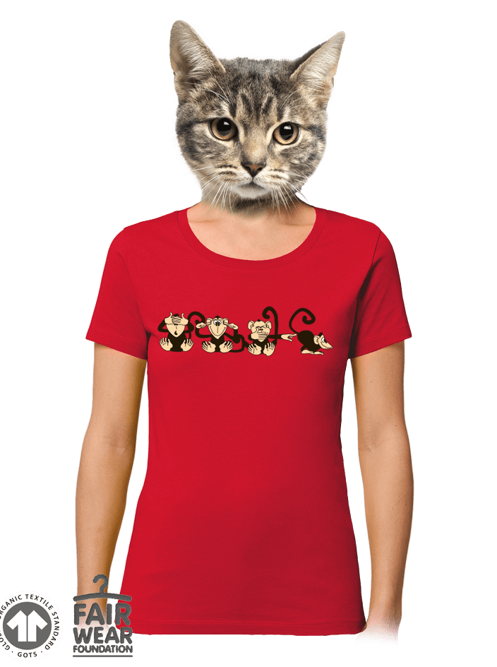 Opice červené dámské BIO tričko