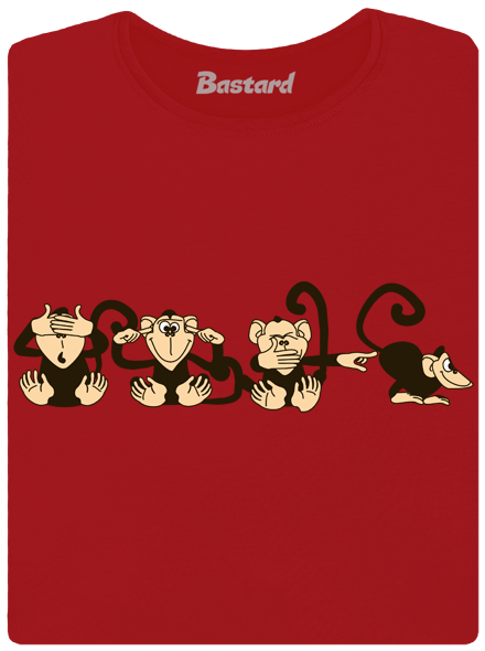 Opice červené dámské tričko