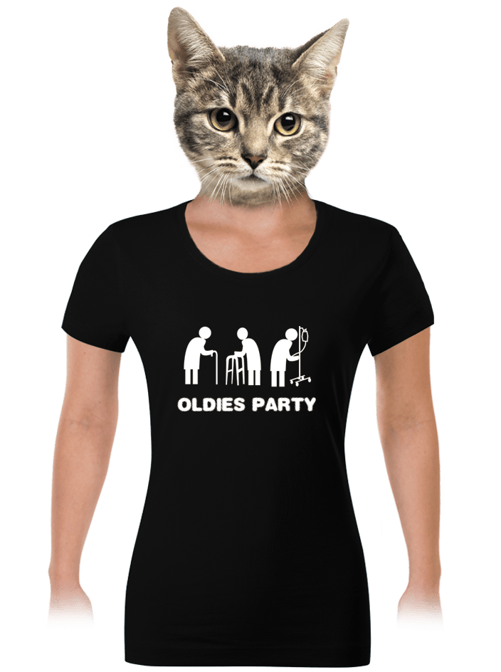 Oldies party černé dámské tričko