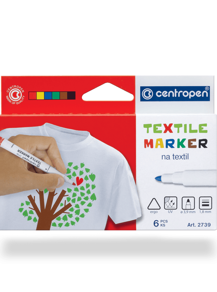 Centropen fixy na textil – 6 barev