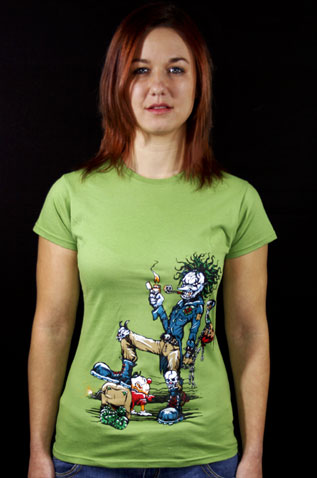 Evil Clown zelené dámské tričko