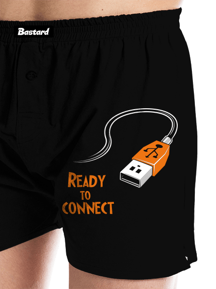 USB připojení - černé pánské trenky