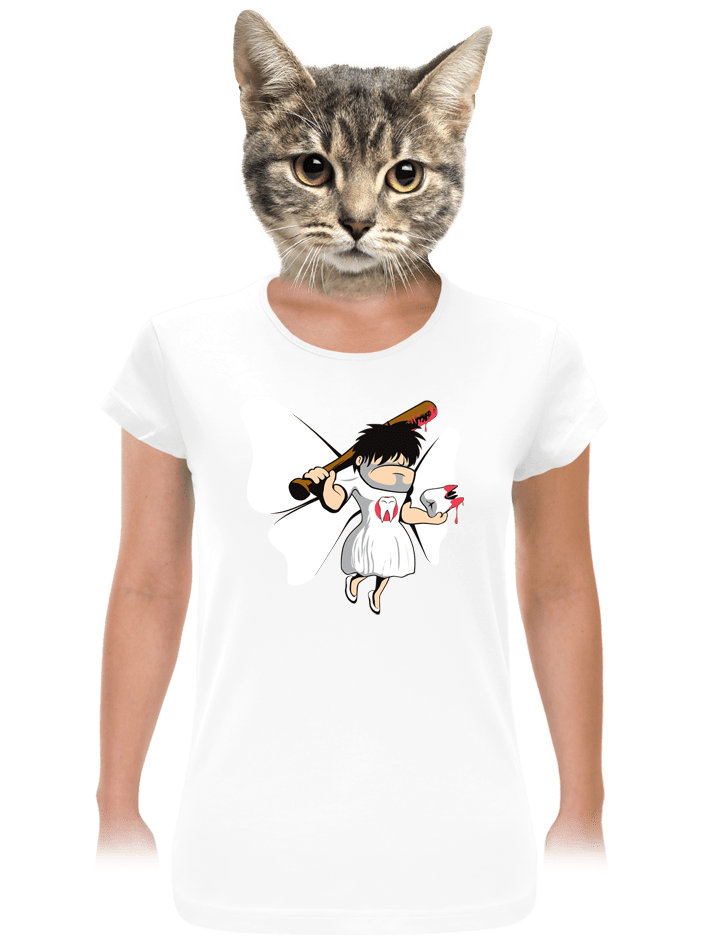 Zoubková víla bílé dámské tričko