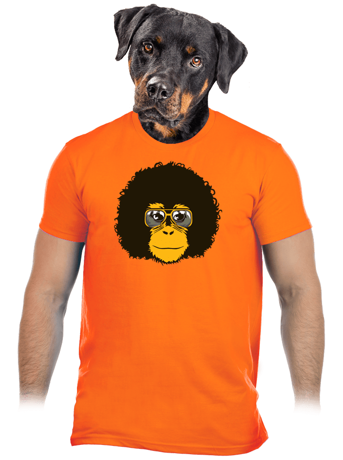 Retro opičák oranžové pánské tričko