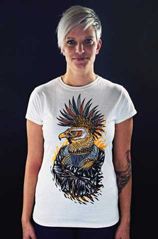 Punk Eagle bílé dámské tričko