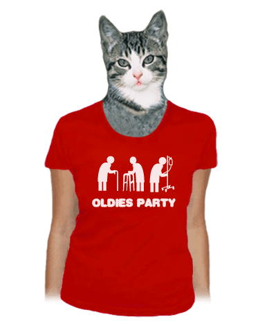 Oldies party červené klasické dámské tričko