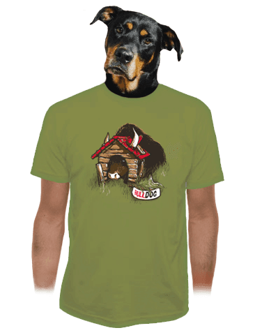 Bulldog zelené pánské tričko