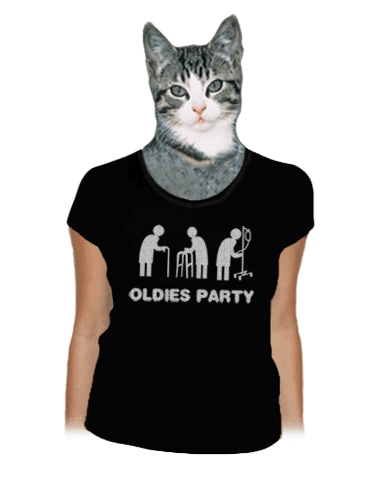 Oldies party černé dámské tričko raglán