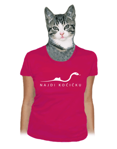 Najdi kočičku fuchsiové dámské tričko